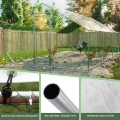 10 X 20 X 6.56 Ft. Metal Walk-in Chicken Coop,Galvanized Wire W/ Waterproof And Anti-Ultraviolet Cover, Poultry Fencing -Dewalt Tools Shop maocao hoom chicken coops y p184738 1f 1000