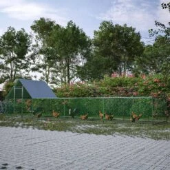 26 X 6.7 X 6.6 Ft. Metal Walk-in Chicken Coops Galvanized Wire W/ Waterproof And Anti-Ultraviolet Cover, Poultry Fencing -Dewalt Tools Shop maocao hoom chicken coops y p197224 31 1000