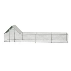 26 X 6.7 X 6.6 Ft. Metal Walk-in Chicken Coops Galvanized Wire W/ Waterproof And Anti-Ultraviolet Cover, Poultry Fencing