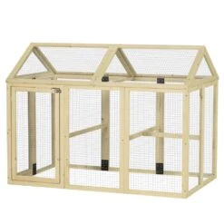 4.6 Ft. X 2.8 Ft. Chicken Run, Wooden Large Chicken Coops, Combinable Design With Perches And Doors, Poultry Fencing