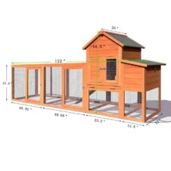 122 X 26 X 44.5 In. Solid Wood Chicken Coops For 2-4 Chickens, Poultry Fencing -Dewalt Tools Shop maocao hoom chicken coops y p225505 1f 1000
