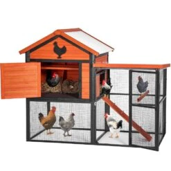 Durable Wood And Iron Chicken Coop W/ Runway And Waterproof Roof For 5-7 Chickens, Built-in Nesting Box, Poultry Fencing -Dewalt Tools Shop maocao hoom chicken coops y s02 c3 1000