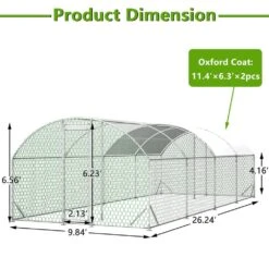 26 Ft. X 9 Ft. X 6 Ft. Large Walk-in Metal Chicken Coops With Waterproof Cover, Outdoor Backyard Farm, Poultry Fencing -Dewalt Tools Shop maocao hoom chicken coops y s33 1f 1000