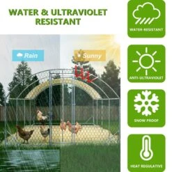 26 Ft. X 9 Ft. X 6 Ft. Large Walk-in Metal Chicken Coops With Waterproof Cover, Outdoor Backyard Farm, Poultry Fencing -Dewalt Tools Shop maocao hoom chicken coops y s33 66 1000