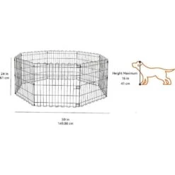 2 Ft. X 5 Ft. Octagonal Foldable Flat Top Metal Rectangle Fencing Playpen With Single Door For Dogs, Black -Dewalt Tools Shop metal fence panels 1x0u7g9m c3 1000