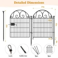 27 In. X 32 In. Heavy Duty Metal Temporary Dog Digging Fencing Barrier With Gate For Outdoor Yard (8-Pack) -Dewalt Tools Shop metal fence panels 1y9a4u0q c3 1000