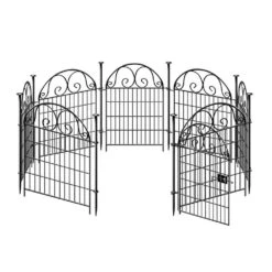 27 In. X 32 In. Heavy Duty Metal Temporary Dog Digging Fencing Barrier With Gate For Outdoor Yard (16-Pack)