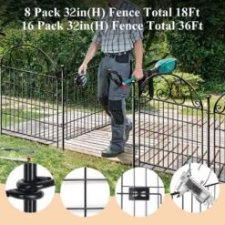27 In. X 32 In. Heavy Duty Metal Temporary Dog Digging Fencing Barrier With Gate For Outdoor Yard (16-Pack) -Dewalt Tools Shop metal fence panels 4u5x6m8i c3 1000