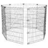 3.5 Ft. X 5 Ft. Octagonal Foldable Flat Top Rectangle Metal Fencing Playpen With Single Door For Dogs, Black