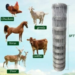 Galvanized 10 In. Wire Farm Fence Heavy Duty Deer Cattle Hog Goat Field Fencing For Yard Garden -Dewalt Tools Shop metallic justincity garden fencing 024ph03328d 44 1000