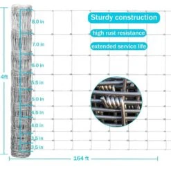 9.2 In. Farm Fence Galvanized Wire Fencing Heavy Zinc Coating For Cattle Deer Hog Goat Yard Garden Field -Dewalt Tools Shop metallic justincity garden fencing 111ph03328d 1f 1000