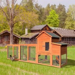 Anky 44.5 In. H X 26 In. W X 122 In. D Metal Poultry Fencing, Large Wood Chicken Coop Backyard With Nesting Box In Brown -Dewalt Tools Shop miscool chicken coops occhd1009910 31 1000