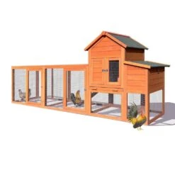 Anky 44.5 In. H X 26 In. W X 122 In. D Metal Poultry Fencing, Large Wood Chicken Coop Backyard With Nesting Box In Brown -Dewalt Tools Shop miscool chicken coops occhd1009910 4f 1000