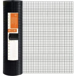 N/A Hardware Cloth 1/2 Inch 48x100' 19-Gauge Black Vinyl Coated Chicken Wire Mesh Roll Garden Fencing Welded Wire Fence