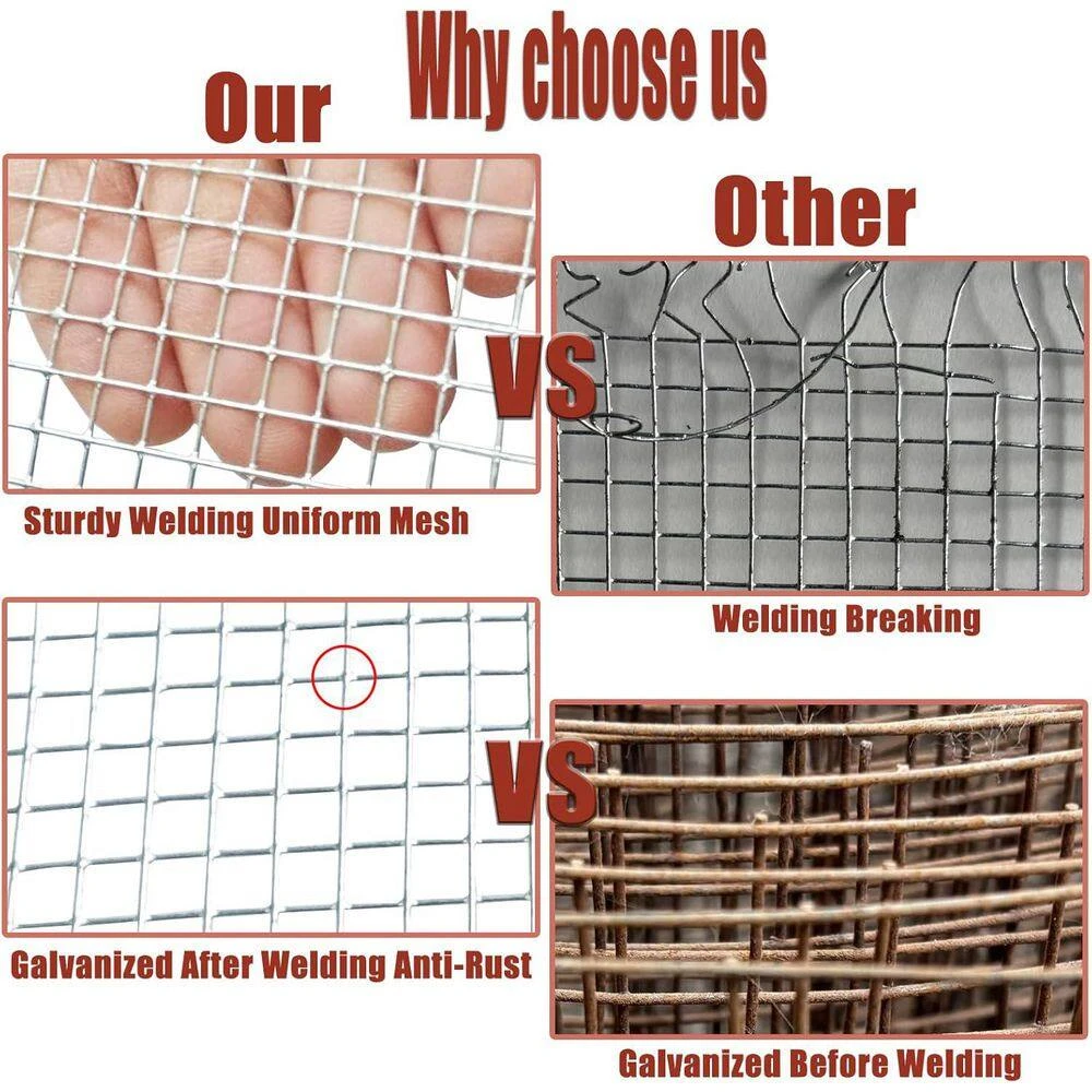 N/A Galvanized Welded Wire Hardware Cloth Roll 8in X 20ft 23Gauge Rabbit Snake Chicken Garden Fencing Critter Barrier 5 N/A Galvanized Welded Wire Hardware Cloth Roll 8in X 20ft 23Gauge Rabbit Snake Chicken Garden Fencing Critter Barrier - Image 3