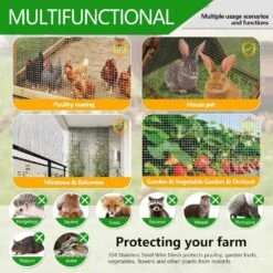 N/A Hardware Cloth [Thickness 0.3in X Height 8in X Length 10ft] 23 Gauge 304 Stainless Steel Mesh Chicken Wire Fencing -Dewalt Tools Shop n a hardware cloth fencing bsa1122c032 44 1000