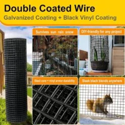 N/A Black Vinyl Coated Hardware Cloth 1in X 36in X 100ft 17 Gauge Welded Wire Mesh For Fencing And Garden Use -Dewalt Tools Shop n a hardware cloth fencing bsa1122c036 1f 1000