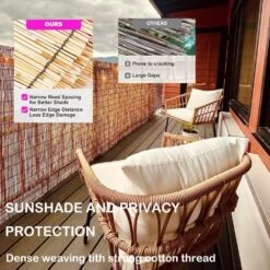 4 Ft. H X 16.4 Ft. W Natural Wood Color Reeds Eco-Friendly Privacy Screen Curtain Patio Reed Fencing Rolls (2-Pack) -Dewalt Tools Shop natural atengnes garden fencing yd240474 1f 1000