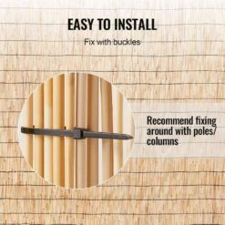 4 Ft. H X 16.4 Ft. W Natural Wood Color Reeds Eco-Friendly Privacy Screen Curtain Patio Reed Fencing Rolls (2-Pack) -Dewalt Tools Shop natural atengnes garden fencing yd240474 44 1000