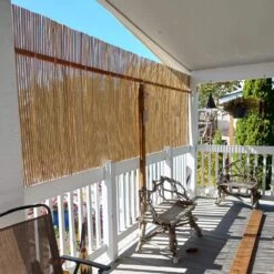 4 Ft. H X 16.4 Ft. W Natural Wood Color Reeds Eco-Friendly Privacy Screen Curtain Patio Reed Fencing Rolls (2-Pack) -Dewalt Tools Shop natural atengnes garden fencing yd240474 66 1000