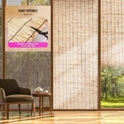 4 Ft. H X 16.4 Ft. W Natural Wood Color Reeds Eco-Friendly Privacy Screen Curtain Patio Reed Fencing Rolls (2-Pack) -Dewalt Tools Shop natural atengnes garden fencing yd240474 fa 1000