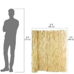 4 Ft. H X 8 Ft. L Tan Peeled Reed Fencing Panel Decorative Screen Fence For Backyard Garden Fencing Divider (2-Pack) -Dewalt Tools Shop natural backyard x scapes garden fencing 20 n4pk2 fa 1000