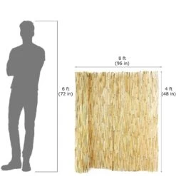 4 Ft. H X 8 Ft. L Tan Reed Fencing Panel Decorative Screen Fence For Backyard Garden Fencing Divider (4-Pack) -Dewalt Tools Shop natural backyard x scapes garden fencing 20 n4pk4 fa 1000