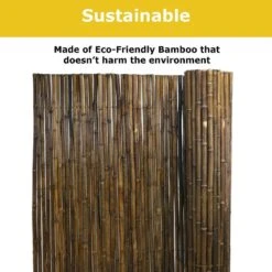 4 Ft. H X 8 Ft. W Natural Black Bamboo Fencing Garden Screen Rolled Fence Panel -Dewalt Tools Shop natural black backyard x scapes garden fencing 22 b4 44 1000