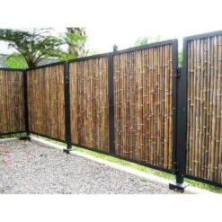 6 Ft. H X 8 Ft. W Natural Black Rolled Bamboo Fencing Garden Screen Fence Panel -Dewalt Tools Shop natural black backyard x scapes garden fencing 22 b6 31 1000