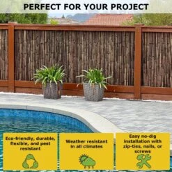 6 Ft. H X 8 Ft. W Natural Black Rolled Bamboo Fencing Garden Screen Fence Panel -Dewalt Tools Shop natural black backyard x scapes garden fencing 22 b6 fa 1000