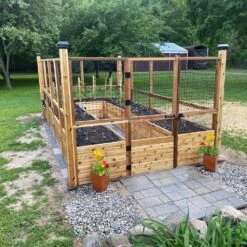 8 Ft. X 16 Ft. Cedar Garden In A Box With Deer Fencing