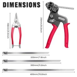 Heavy Duty 304 Stainless Steel Cable Tie Gun Kit With 150PCS Metal Zip Ties For Fencing Cable Bundling, Red -Dewalt Tools Shop nvnoo concrete accessories 2e0w6i1u a0 1000