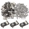 Stainless Steel Fencing Mounting Clips With 200 Pcs Screws For 12-16 Gauge Welded Clamps To Wood Metal Or Vinyl Railings
