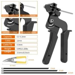 Stainless Steel Cable Tie Gun Set With 300-Pcs Different Sizes Black Metal Zip Ties For Fencing Exhaust Pipes -Dewalt Tools Shop nvnoo concrete accessories 8q7l9m0d c3 1000