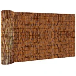 5 Ft. X 10 Ft. Reed Fencing Rolls, Decorative Bamboo Fencing For Balcony Patio Garden Backyard Outdoor, Light Russet