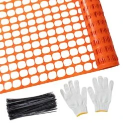 4 Ft. X 100 Ft. Plastic Safety Fence With 100 Zip Ties, For Garden Fencing, Orange