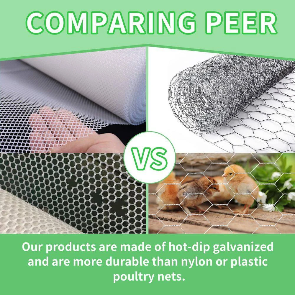13.7 In. X 236 In. Hexagonal Galvanized Wire Netting For Pet Rabbit Chicken Fencing, Silver 5 13.7 In. X 236 In. Hexagonal Galvanized Wire Netting For Pet Rabbit Chicken Fencing, Silver - Image 3