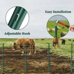 3.74 In. X 3.66 In. X 59 In. Green Metal Garden Fence U-Post For Temporary Fencing, Electric Fence Wire (10-Pack) -Dewalt Tools Shop nvnoo t posts u posts 0q5p8y2d a0 1000