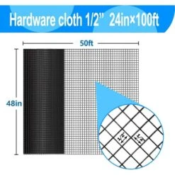 1/2 In. 48 In. X 50 Ft. 19-Gauge PVC Vinyl Coated Wire Mesh Hardware Cloth For Garden Chicken Fencing, Black -Dewalt Tools Shop nvnoo welded wire fencing 2f6e7n8p c3 1000