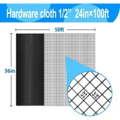 1/2 In. 36 In. X 50 Ft. 19-Gauge PVC Vinyl Coated Wire Mesh Hardware Cloth For Garden Chicken Fencing, Black -Dewalt Tools Shop nvnoo welded wire fencing 7o8s6x9y c3 1000