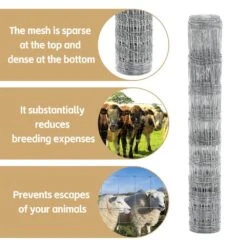 4 Ft. X 164 Ft. Silver Galvanized Steel Farm Fence, Hardware Cloth Wire Fencing For Cattle Chicken Goat Protection -Dewalt Tools Shop otryad patio parts qs yj1091 44 1000