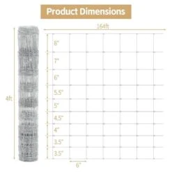 4 Ft. X 164 Ft. Silver Galvanized Steel Farm Fence, Hardware Cloth Wire Fencing For Cattle Chicken Goat Protection -Dewalt Tools Shop otryad patio parts qs yj1091 76 1000