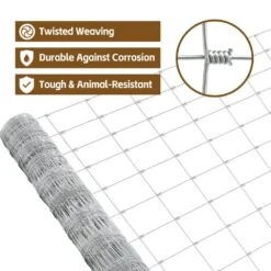 5 Ft. X 164 Ft. Silver Galvanized Steel Farm Fence, Hardware Cloth Wire Fencing For Cattle Chicken Goat Protection -Dewalt Tools Shop otryad patio parts qs yj1092 4f 1000