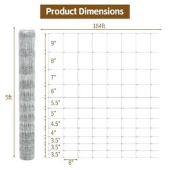 5 Ft. X 164 Ft. Silver Galvanized Steel Farm Fence, Hardware Cloth Wire Fencing For Cattle Chicken Goat Protection -Dewalt Tools Shop otryad patio parts qs yj1092 76 1000