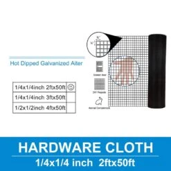 24 In. X 50 Ft. Black Galvanized Steel Vinyl Coated Hardware Cloth, 16-Gauge Chicken Wire Fencing For Garden Fencing -Dewalt Tools Shop otryad patio parts qs yj376 76 1000