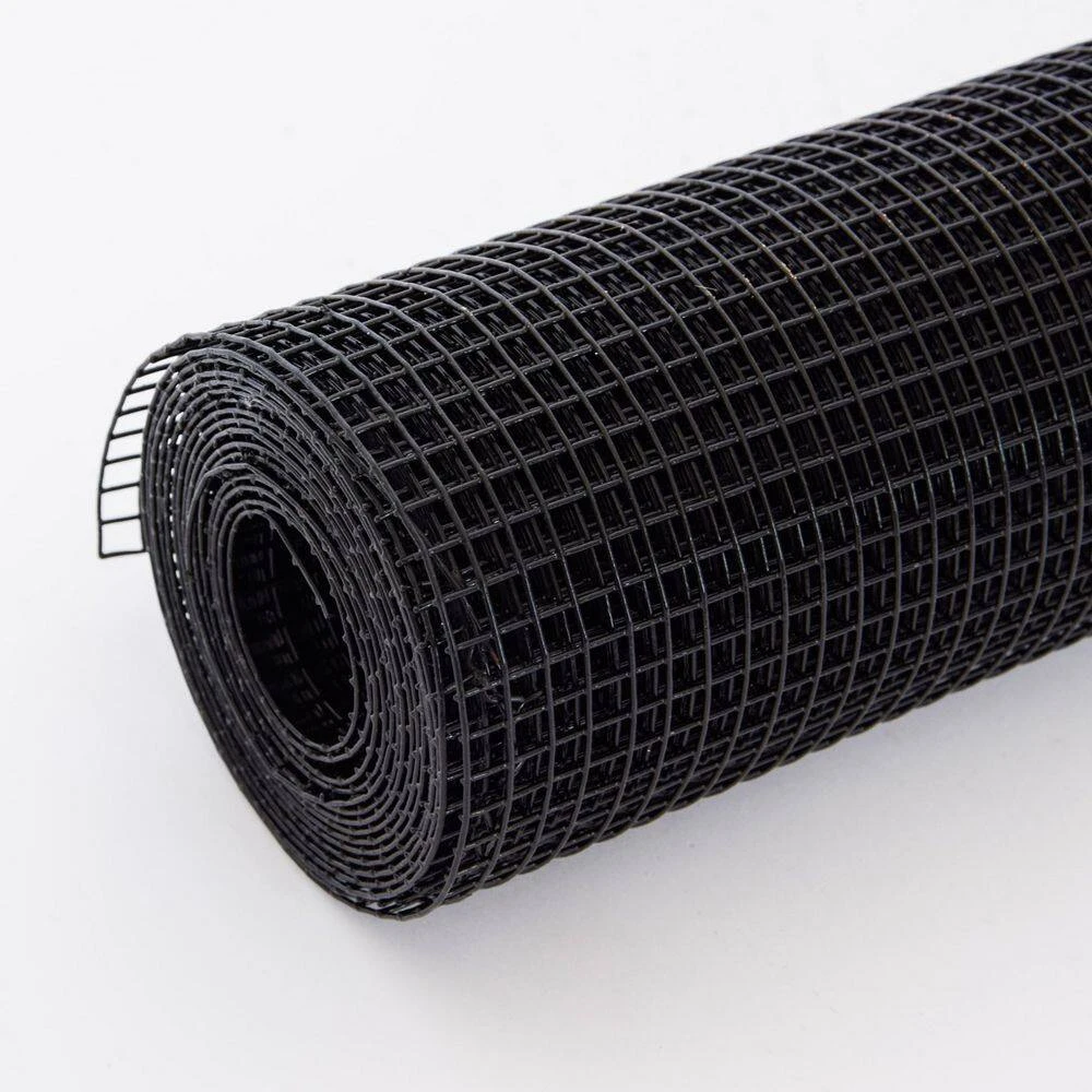 48 In. X 100 Ft. Black PVC Welded Mesh Coated Hardware Cloth, 16-Gauge Garden Chicken Wire Fencing 5 48 In. X 100 Ft. Black PVC Welded Mesh Coated Hardware Cloth, 16-Gauge Garden Chicken Wire Fencing - Image 3