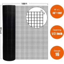48 In. X 100 Ft. Black PVC Welded Mesh Coated Hardware Cloth, 16-Gauge Garden Chicken Wire Fencing 15 48 In. X 100 Ft. Black PVC Welded Mesh Coated Hardware Cloth, 16-Gauge Garden Chicken Wire Fencing -Dewalt Tools Shop otryad patio parts qs yj780 76 1000