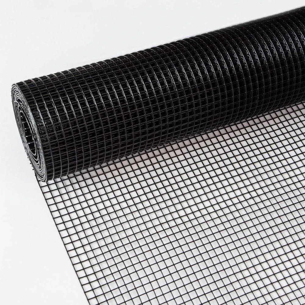 48 In. X 100 Ft. Black PVC Welded Mesh Coated Hardware Cloth, 16-Gauge Garden Chicken Wire Fencing 4 48 In. X 100 Ft. Black PVC Welded Mesh Coated Hardware Cloth, 16-Gauge Garden Chicken Wire Fencing - Image 2