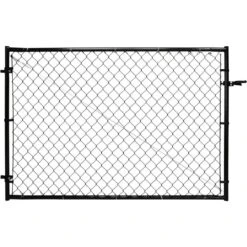 Outdoor Gate Kit, Fit-Right Adjustable Chain Link Gate Kit For Outdoor Decking And Fencing In Black