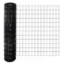 Black PVC Coated Welded Wire Fence 36 In. X 50 Ft. 2 In. X 3 In. Mesh 16GA Garden Border Fencing Roll